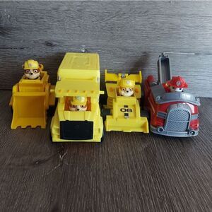 Paw Patrol Construction and Fire Truck Toy Set + Figures